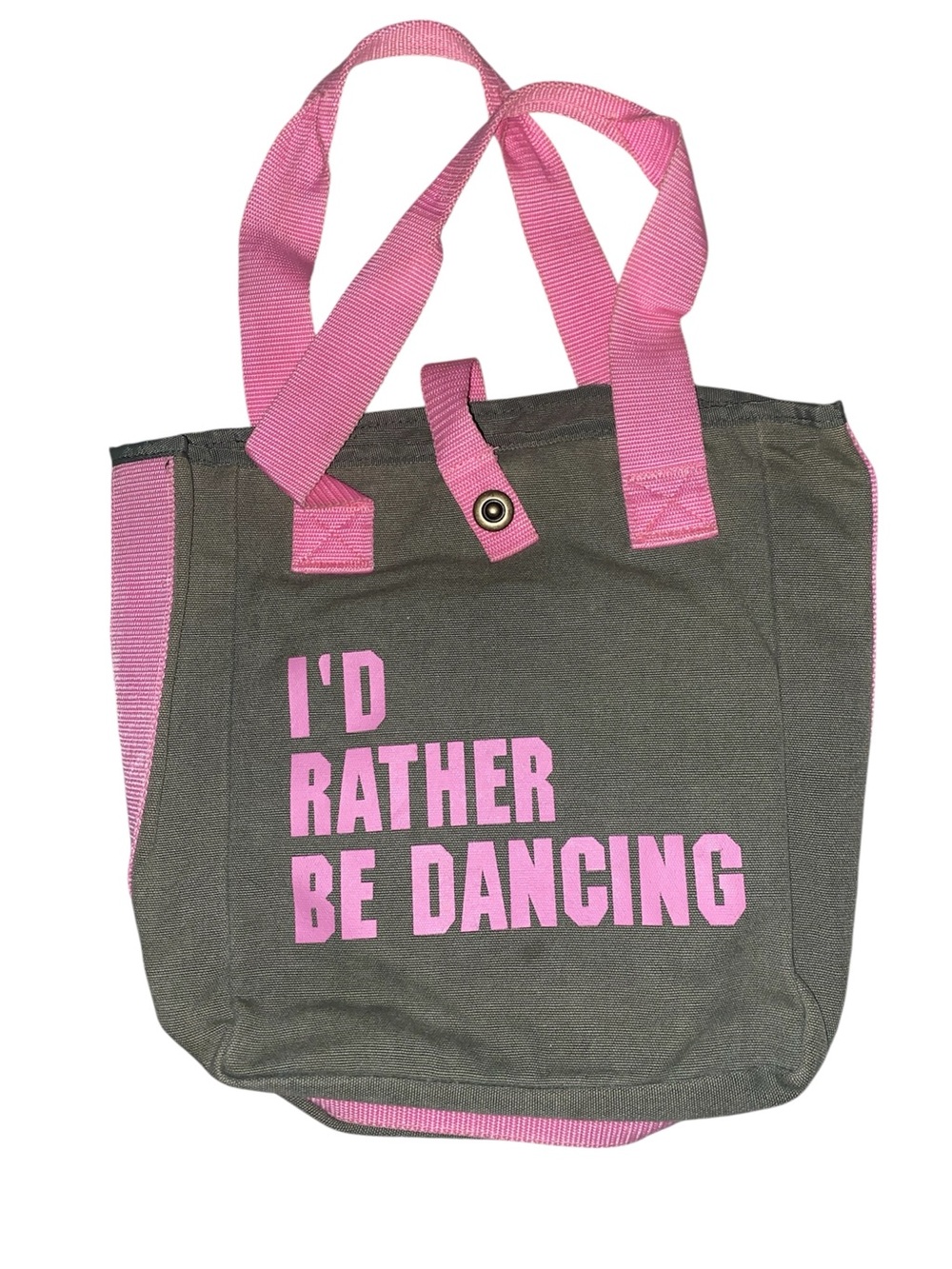 Mossimo I’d rather be dancing Dance Graphic Buttoned Clipped Tote Bag